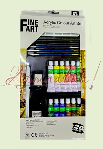 Набор акриловых красок Fine Art Acrylic Set, 12цв.+ аксессуары