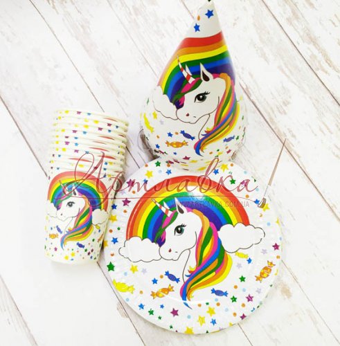 Набор одноразовой посуды Единорог Набор одноразовой посуды Единорог