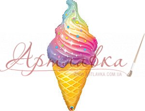 Шар фольга Мороженное разноцветное