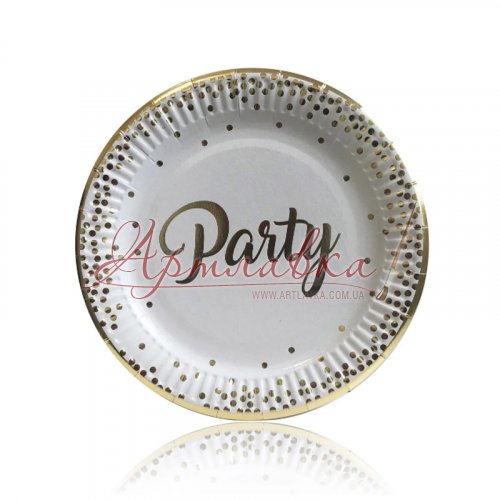 Бумажные тарелочки Party золото, 10шт/уп