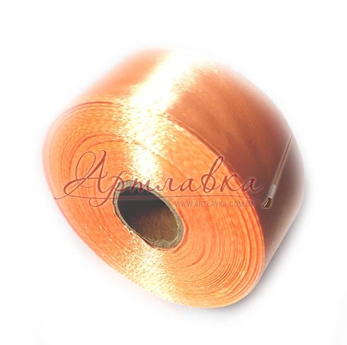 Лента атласная Персик светлый, 2,5см