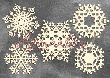 Чіпборди картон Сніжинки 4, натуральний