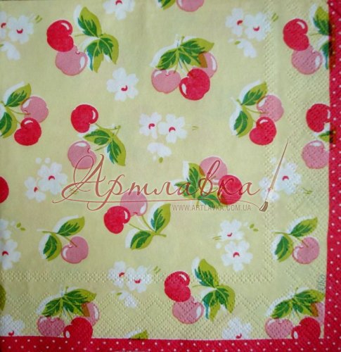 Декупажна серветка Яблучка, квіточки, 33*33см