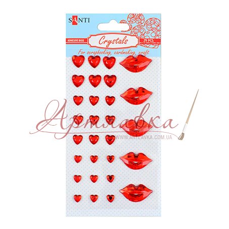 Камінці клейові Love&Kiss Collection, 15х9см