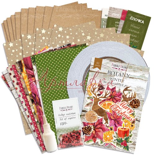 Набор для создания 10 новогодних открыток Botany Winter