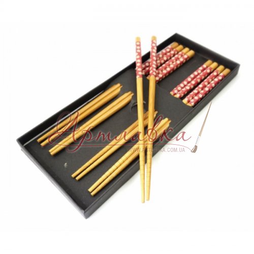 Бамбуковые палочки для еды Цветущая сакура, 5 пар