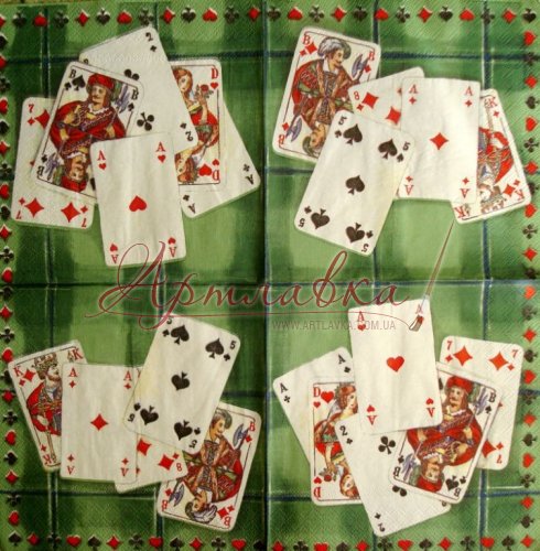 Декупажная салфетка Карты игральные (большие), 33*33 см