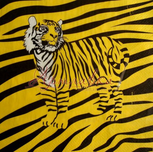 Декупажная салфетка Тигр, 33*33 см