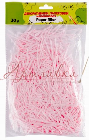 Наполнитель декоративный Бумажная стружка, розовая