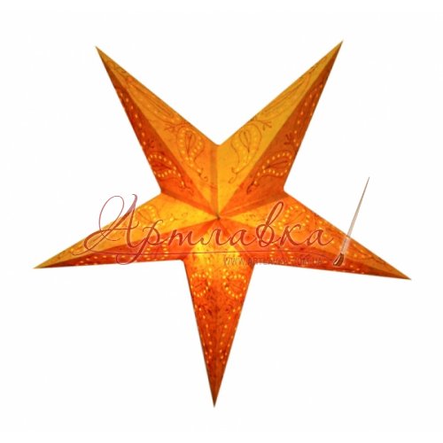 Картонная звезда светильник Orange Paisley, 60см