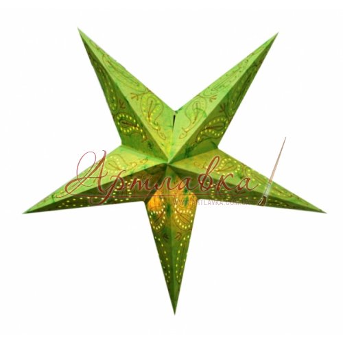 Картонная звезда светильник Green paisley, 60см Картонная звезда светильник Green paisley, 60см