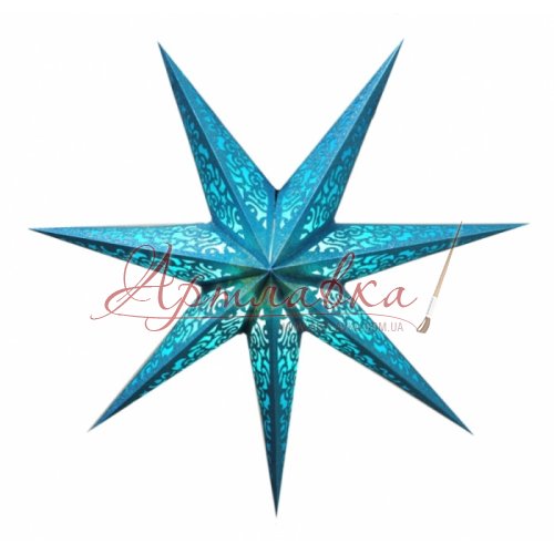 Картонная звезда светильник Blue Glitter Star, 60см