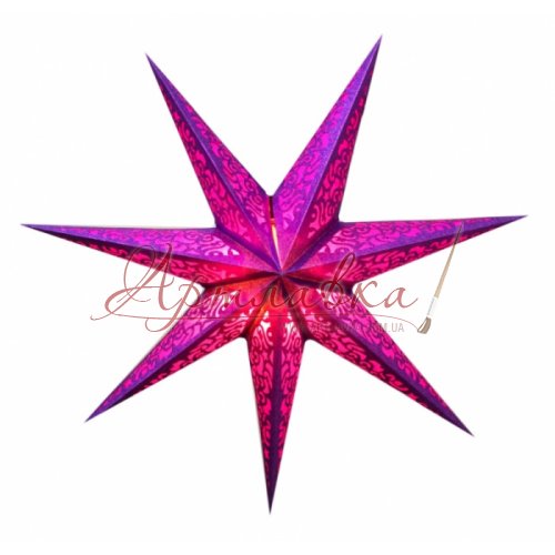Картонная звезда светильник Violet Glitter Star, 60см Картонная звезда светильник Violet Glitter Star, 60см