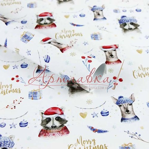 Упаковочная бумага Лесные зверята, 70*100см  Упаковочная бумага Лесные зверята, 70*100см