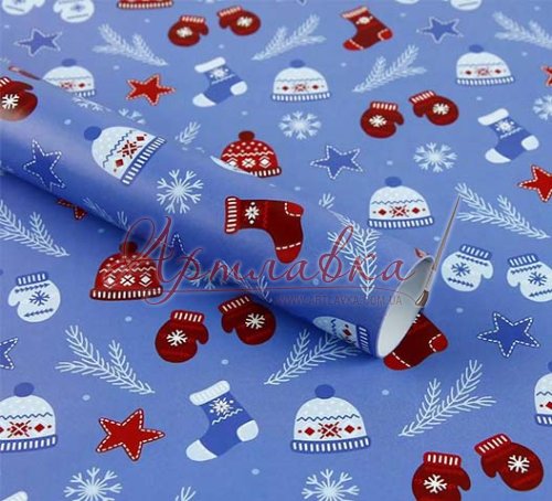 Упаковочная бумага Уютная зима, 70*100см