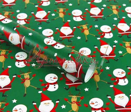 Упаковочная бумага Веселые снеговички, 70*100см