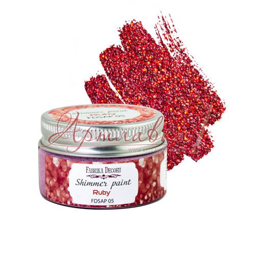 Краска с глиттером Shimmer paint Рубин 30 мл
