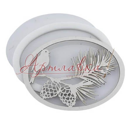 Заготовка шейкер для открыток Птичка на ветке, 9.3х6.8см