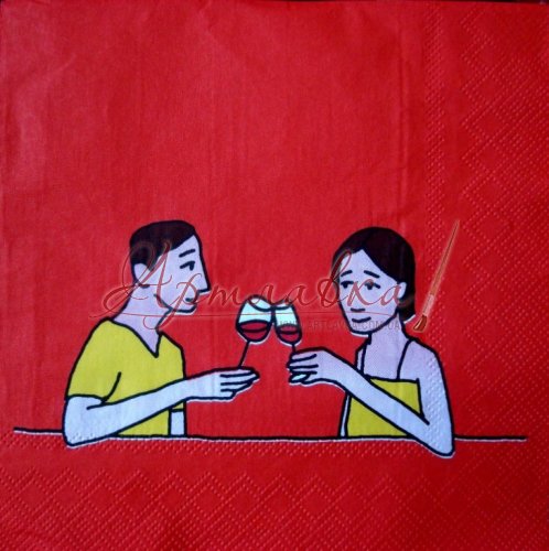 Декупажная салфетка Винопитие, 33х33см