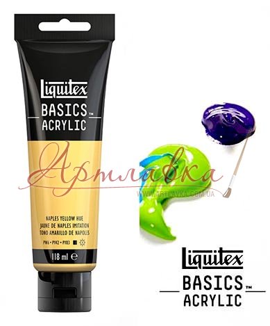 Акрилова фарба Liquitex Basics, 118 мл, Неаполітанський жовтий