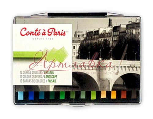 Набір кольорової пастелі Пейзаж Conte Colour carres landscape, 12шт