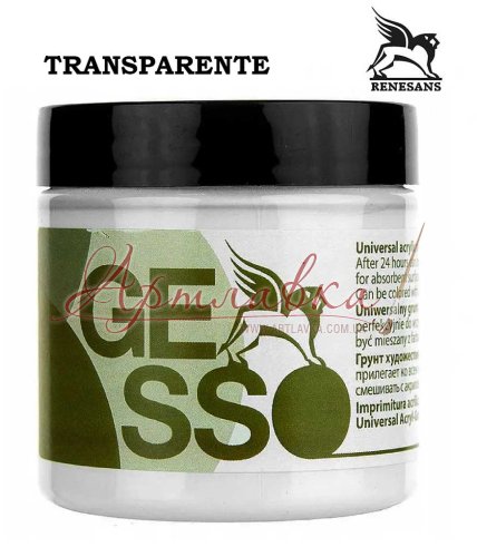 Грунт художественный прозрачный Gesso Transparente, 110 мл, Renesans