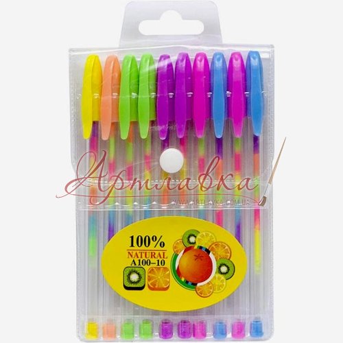Набор гелевых разноцветных ручек Rainbow Gel Pen, 10 цв.