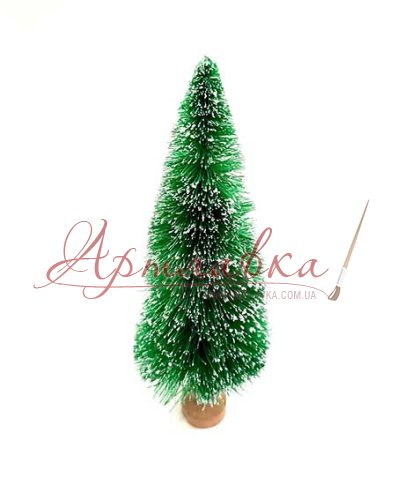 Ялинка штучна на дерев'яному зрубі, 13см