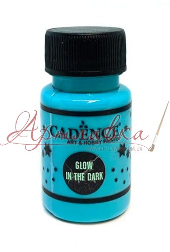 Краска акриловая светящаяся Glow In The Dark, голубая, 50 мл