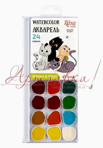 Набор акварельных красок Rosa Kids Cats, 24 цв.