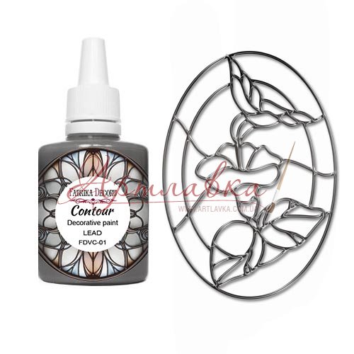 Контур для вітражного розпису, Колір Свинець, 30мл