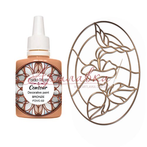 Контур для витражной росписи, Цвет Бронза, 30мл