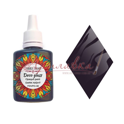 Краска витражная непрозрачная Deco Glass, Темная ночь, 30мл