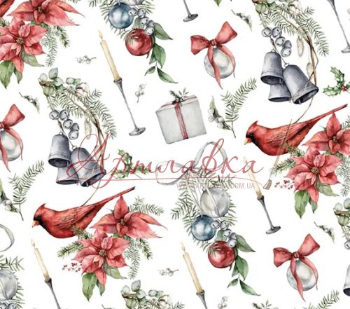Упаковочная бумага новогодняя  Сказочные птицы, 70*100см
