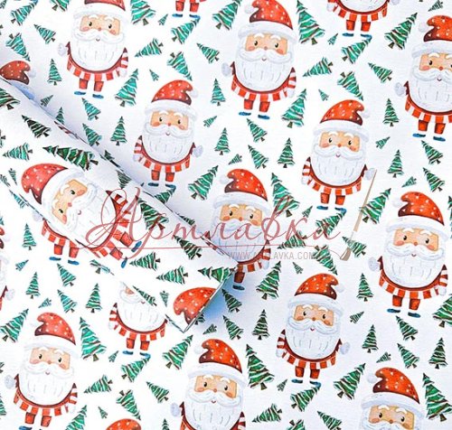 Упаковочная бумага Веселые Санты, 70*100см
