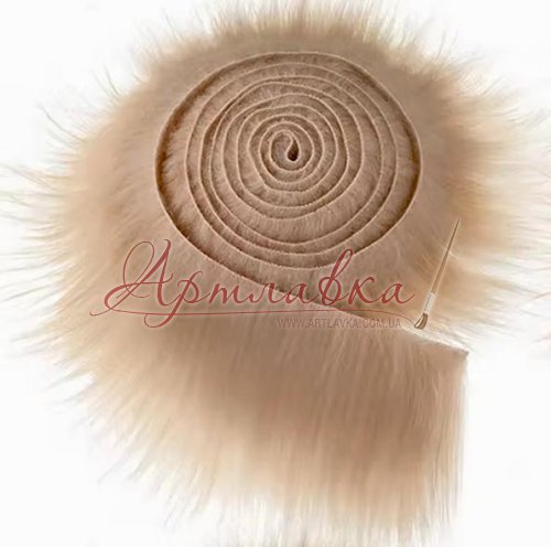 Мех искусственный с длинным ворсом, бежевый