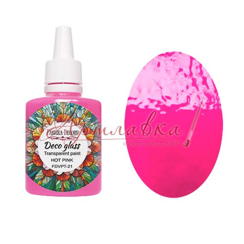 Краска витражная Deco Glass, Ярко-розовый, 30мл