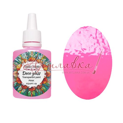 Фарба вітражна Deco Glass, Рожевий, 30мл
