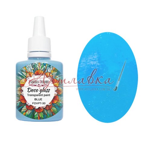 Краска витражная Deco Glass, Голубой, 30мл
