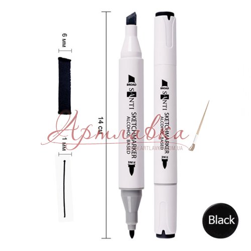 Маркер спиртовой Santi Professional, черный