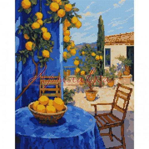 Алмазная мозаика Лимонный дворик, 40*50см