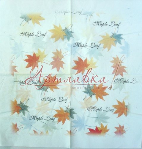 Декупажная салфетка Кленовые листочки, 33*33см