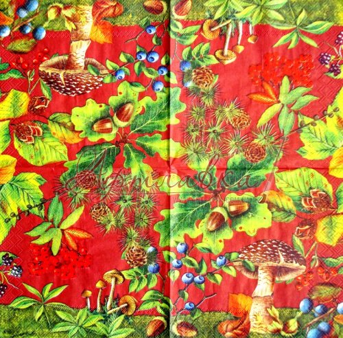 Декупажная салфетка Богатство осени, 33*33см