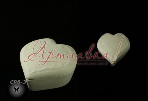 Керамическая шкатулка Сердце Ампир, 8,5*4см