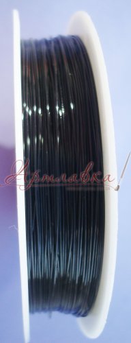Медная проволока, черный, 0,4мм, 15м