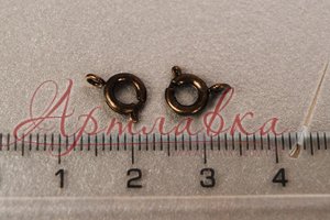 Застежки круглые, античная бронза, 6*6*1,5мм, 10шт/уп