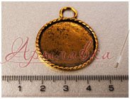 Основа для кулона 29*29*2,5 мм, Античное золото