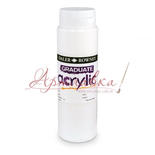 Краска акриловая, белая, 500мл Краска акриловая, белая, 500мл