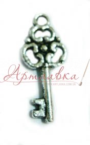 Подвеска металлическая Ключик тройной, 2см, 5шт\уп