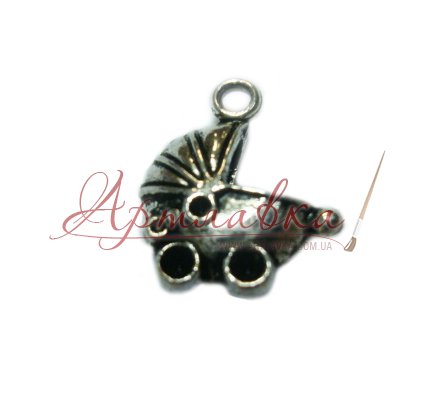 Подвеска металлическая Детская колясочка, 15мм